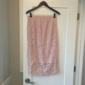 Rachel Parcell High Waist Romantic Lace Skirt - color: rose - size: medium